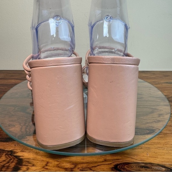 NINE WEST Strappy Open Toe Heel Sandals Platform Block Heels Size 12 - Picture 8 of 15